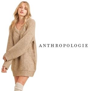 ANTHROPOLOGIE Sadie & Sage Just Vibes Chunky Pullover - Ivory - Size Large